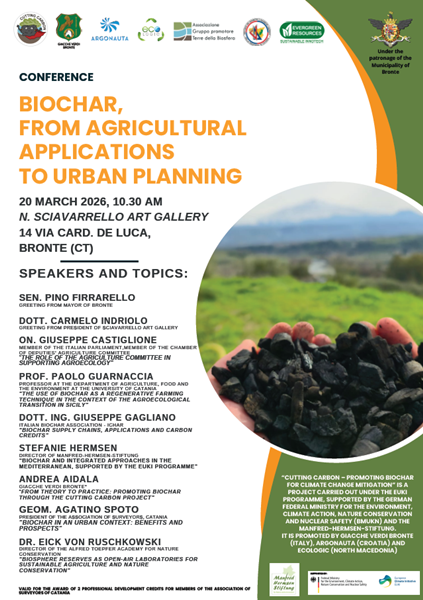 Conference Biochar, from Agricultural Applications to Urban Planning
