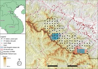 Karte 1: Pu Mat Nationalpark. Untersuchungen des Leibniz-IZW und lokaler Partner haben die einzigartige Biodiversität des Schutzgebietes aufgezeigt.